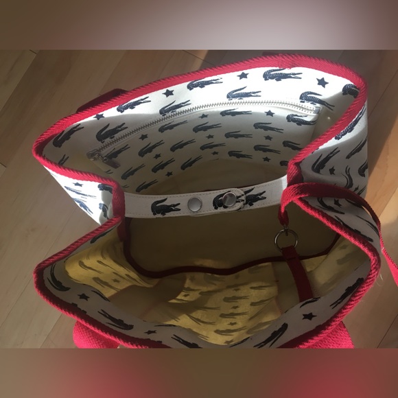 LACOSTE Vintage summer bag tote plus matching wallet - Picture 3 of 5